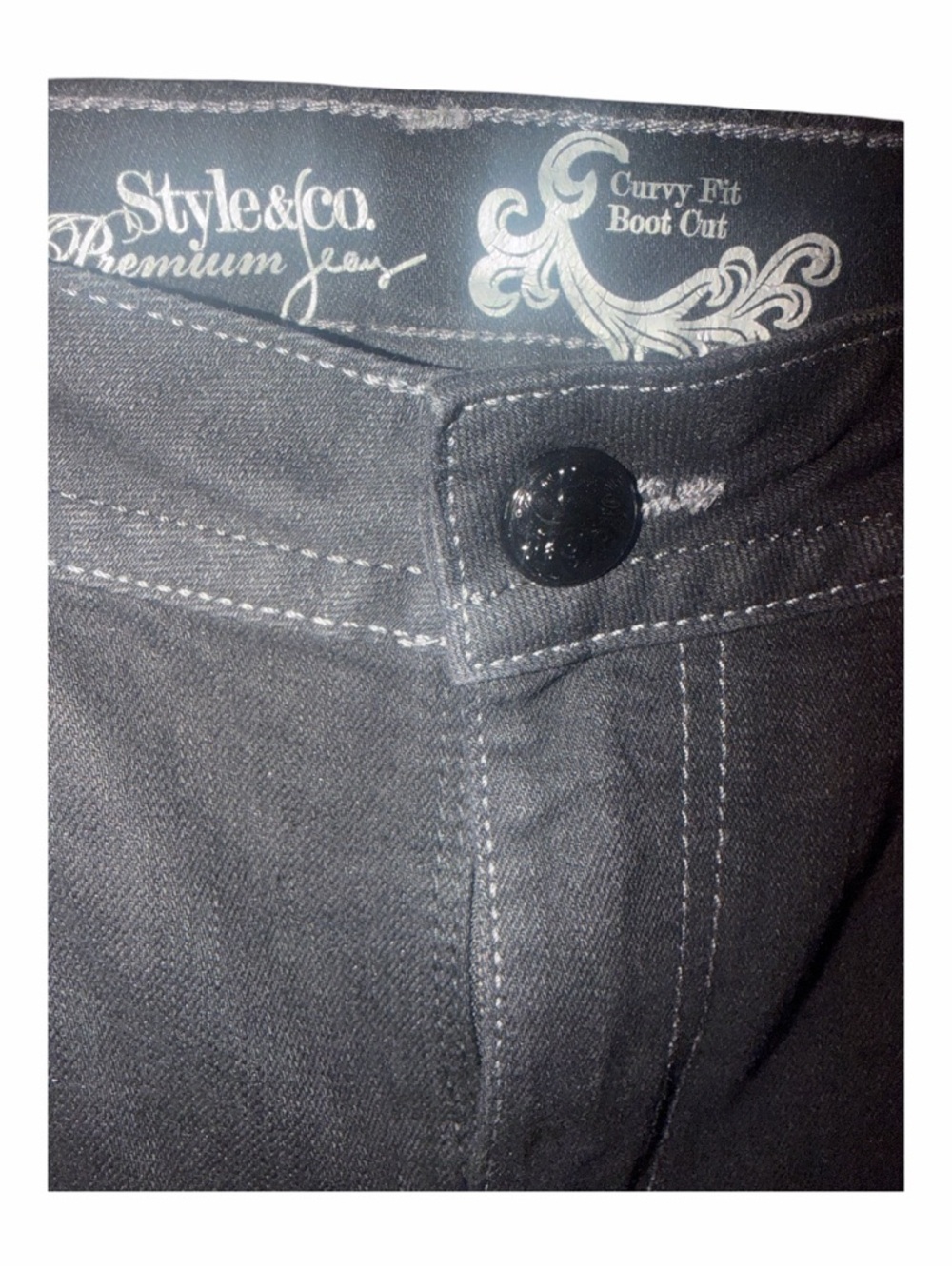 Style and Co Classic Curvy Fit High-Rise Boot Cut Black Women's Jeans Size 12 - Picture 4 of 6